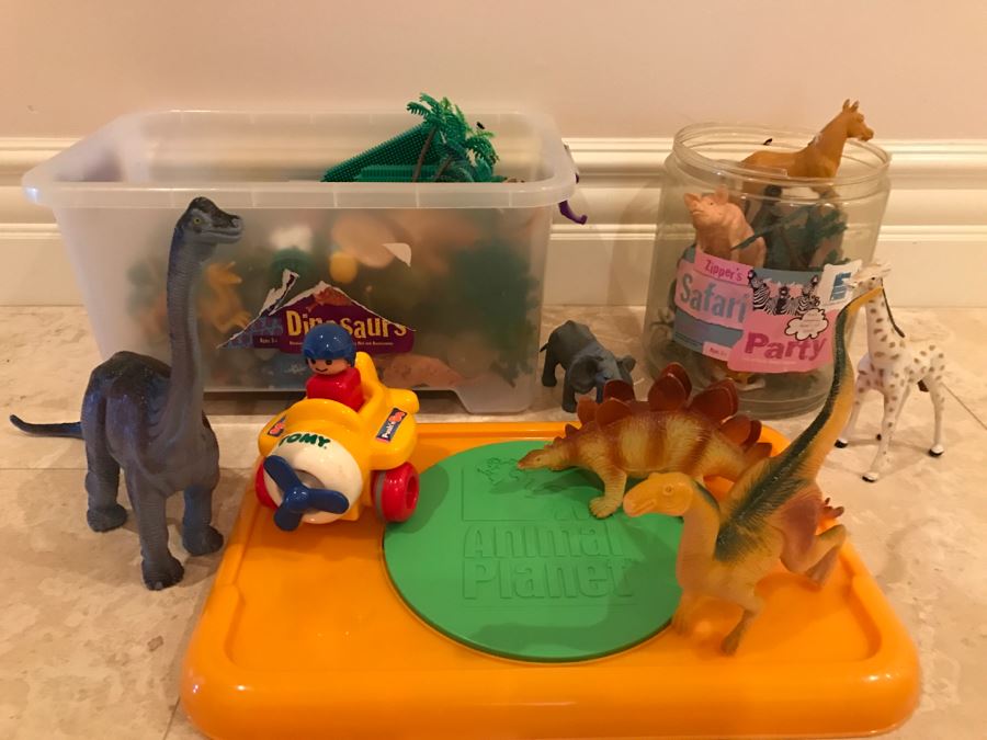 Various Toys Mostly Plastic Animals Dinosaurs