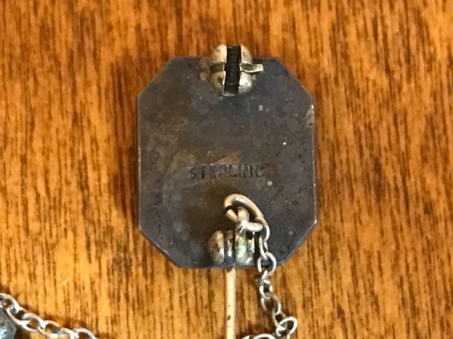 Vintage Wooden Box With Various Keepsake Items Including United Airlines Future Pilot Wings And Button, Vintage 1936 Sterling Silver Pin And Various Items [Photo 15]