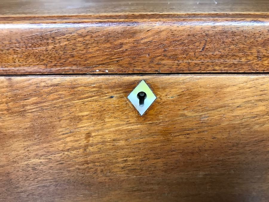 Vintage Wooden Box With Various Keepsake Items Including United Airlines Future Pilot Wings And Button, Vintage 1936 Sterling Silver Pin And Various Items [Photo 4]