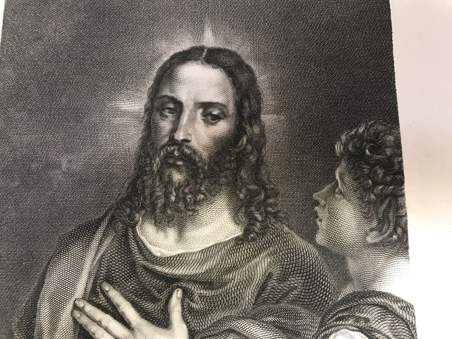 Pair Of Antique 1786 Prints Engravings: (1) Engraver J. L. Delignon, Artist L. L. Le Padouan, Titled Renaud Et Armide; (2) Engraver Berseneff, Artist Titien Vecelli, Title Le Tentateur [Photo 18]