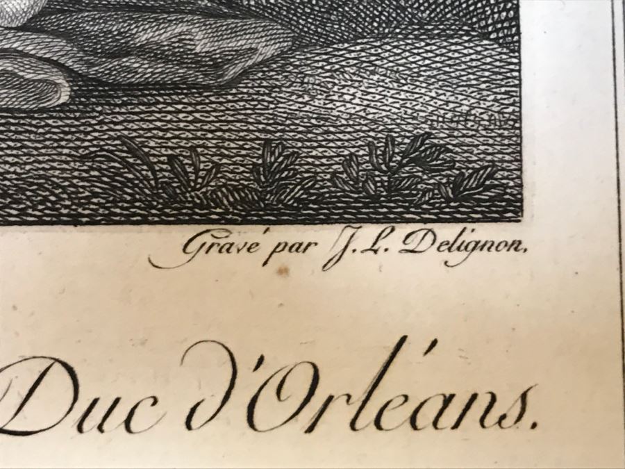 Pair Of Antique 1786 Prints Engravings: (1) Engraver J. L. Delignon, Artist L. L. Le Padouan, Titled Renaud Et Armide; (2) Engraver Berseneff, Artist Titien Vecelli, Title Le Tentateur [Photo 9]