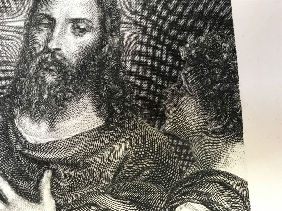 Pair Of Antique 1786 Prints Engravings: (1) Engraver J. L. Delignon, Artist L. L. Le Padouan, Titled Renaud Et Armide; (2) Engraver Berseneff, Artist Titien Vecelli, Title Le Tentateur [Photo 20]