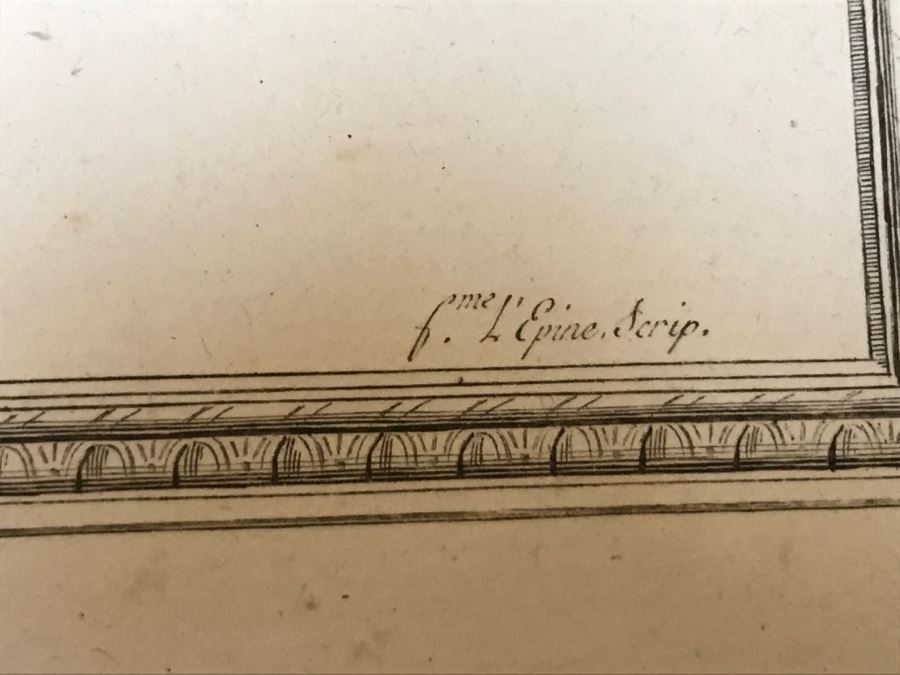 Pair Of Antique 1786 Prints Engravings: (1) Engraver J. L. Delignon, Artist L. L. Le Padouan, Titled Renaud Et Armide; (2) Engraver Berseneff, Artist Titien Vecelli, Title Le Tentateur [Photo 28]