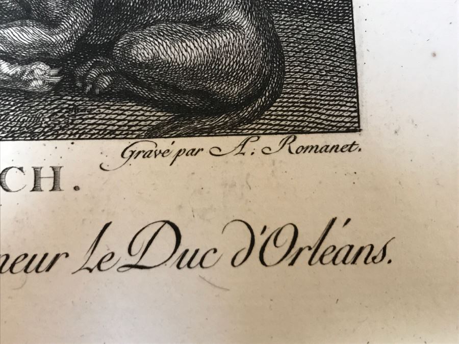 Pair Of Antique 1786 Prints Engravings: (1) Engraver B A Nicolet, Artist Guido Reni, Title Sainte Apolline; (2) Engraver A. Romanet, Artist Annibal Carrache, Title Saint Roch [Photo 38]