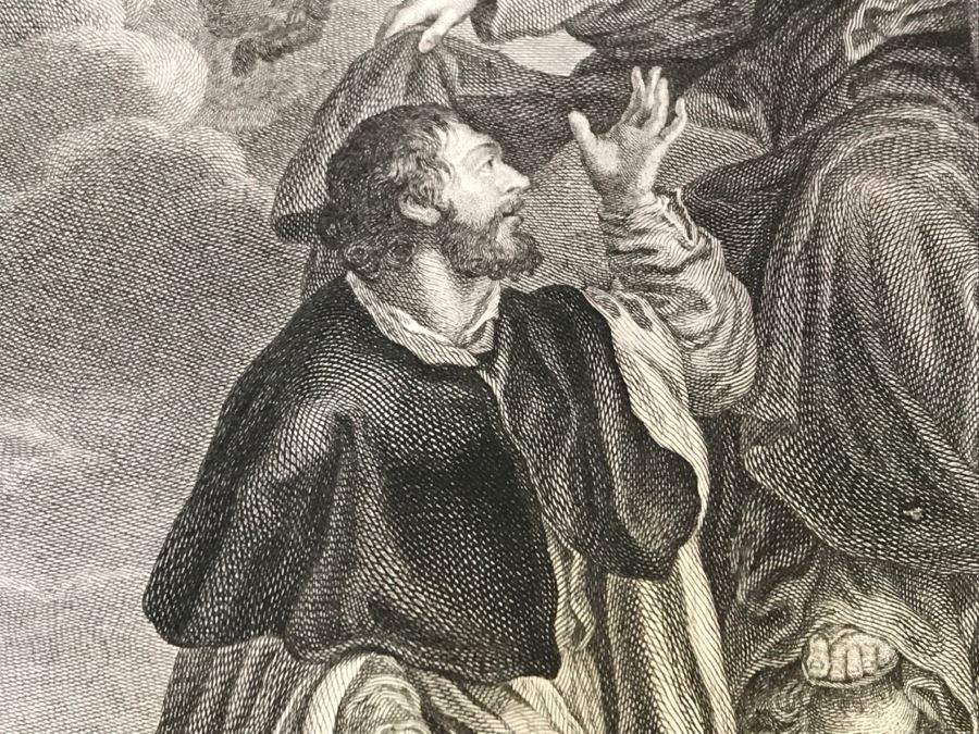 Pair Of Antique 1786 Prints Engravings: (1) Engraver B A Nicolet, Artist Guido Reni, Title Sainte Apolline; (2) Engraver A. Romanet, Artist Annibal Carrache, Title Saint Roch [Photo 25]