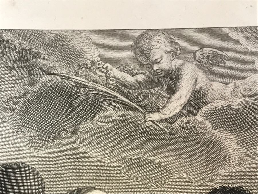 Pair Of Antique 1786 Prints Engravings: (1) Engraver B A Nicolet, Artist Guido Reni, Title Sainte Apolline; (2) Engraver A. Romanet, Artist Annibal Carrache, Title Saint Roch [Photo 8]