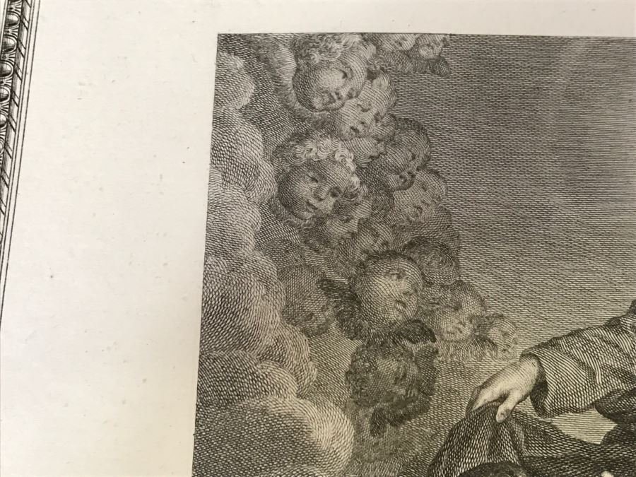 Pair Of Antique 1786 Prints Engravings: (1) Engraver B A Nicolet, Artist Guido Reni, Title Sainte Apolline; (2) Engraver A. Romanet, Artist Annibal Carrache, Title Saint Roch [Photo 30]