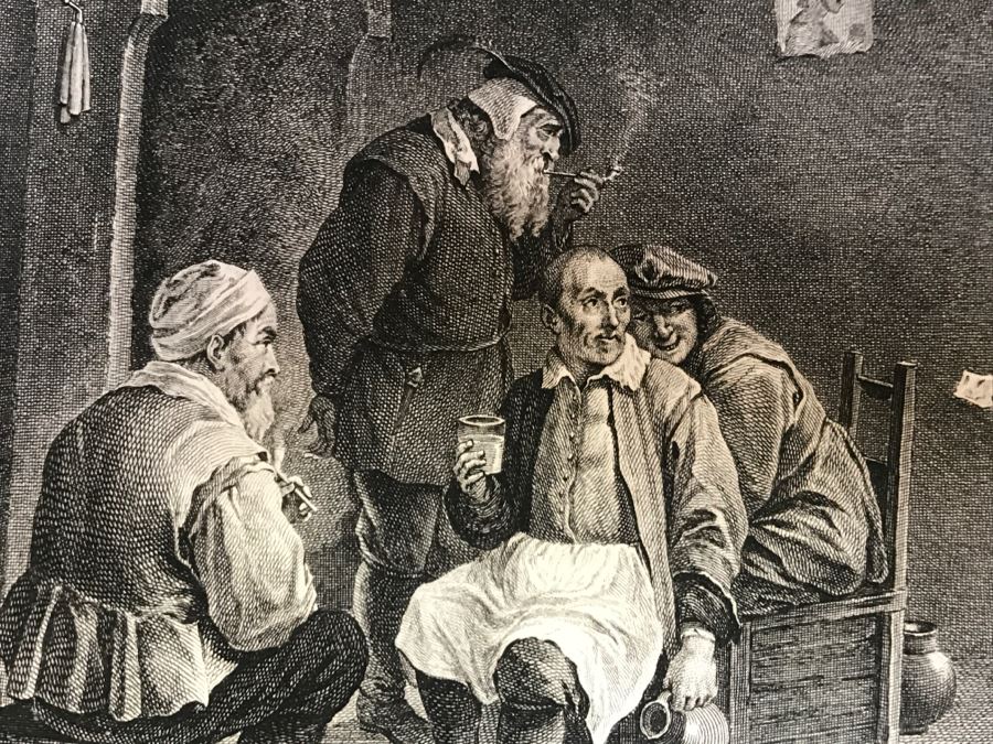 Pair Of Antique 1786 Prints Engravings: (1) Engraver Dambrun, Artist Corneille Poelenburg, Title Cephale Et Procris; (2) Engraver N. Varin, Artist David Teniers, Title La Gazete [Photo 25]