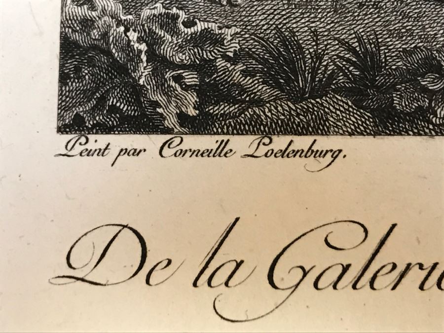Pair Of Antique 1786 Prints Engravings: (1) Engraver Dambrun, Artist Corneille Poelenburg, Title Cephale Et Procris; (2) Engraver N. Varin, Artist David Teniers, Title La Gazete [Photo 18]