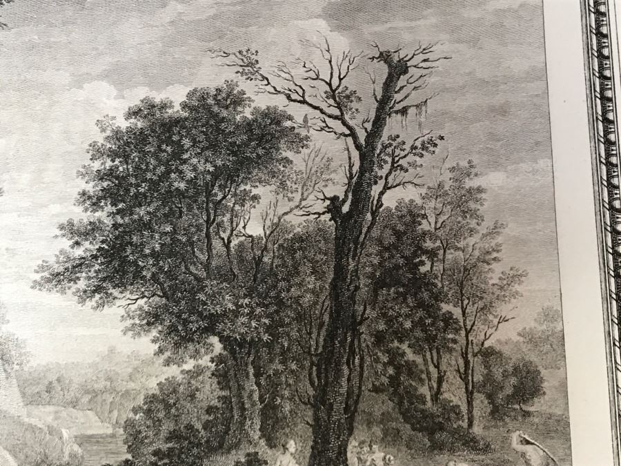 Pair Of Antique 1786 Prints Engravings: (1) Engraver Dambrun, Artist Corneille Poelenburg, Title Cephale Et Procris; (2) Engraver N. Varin, Artist David Teniers, Title La Gazete [Photo 11]