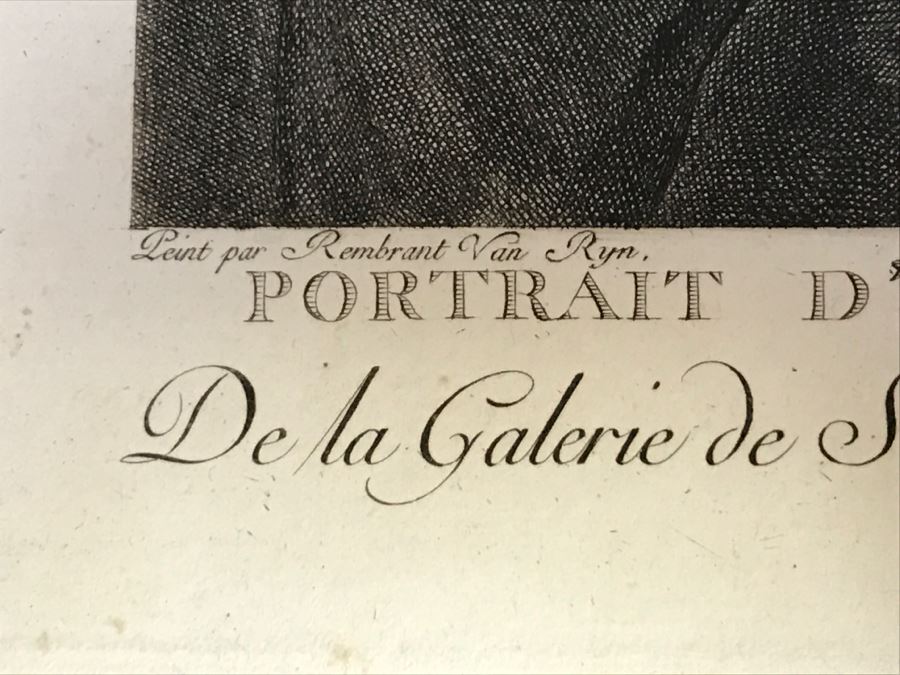 Pair Of Antique 1786 Prints Engravings: (1) Engraver H. Guttenberg, Artist Rembrant Van Ryn, Title Portrait D'Un Bourguemestre; (2) Engraver Henri Guttenberg, Artist Abraham Bloemaert, Title St Jean Prechant Dans Le Desert [Photo 9]