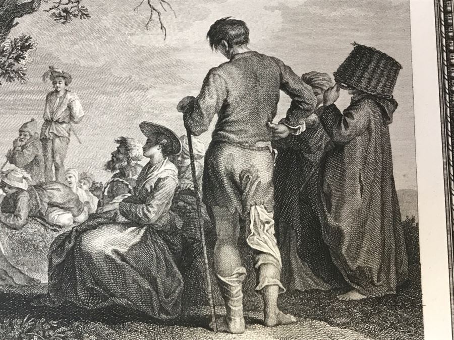 Pair Of Antique 1786 Prints Engravings: (1) Engraver H. Guttenberg, Artist Rembrant Van Ryn, Title Portrait D'Un Bourguemestre; (2) Engraver Henri Guttenberg, Artist Abraham Bloemaert, Title St Jean Prechant Dans Le Desert [Photo 20]