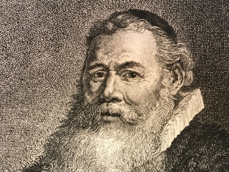 Pair Of Antique 1786 Prints Engravings: (1) Engraver H. Guttenberg, Artist Rembrant Van Ryn, Title Portrait D'Un Bourguemestre; (2) Engraver Henri Guttenberg, Artist Abraham Bloemaert, Title St Jean Prechant Dans Le Desert [Photo 12]