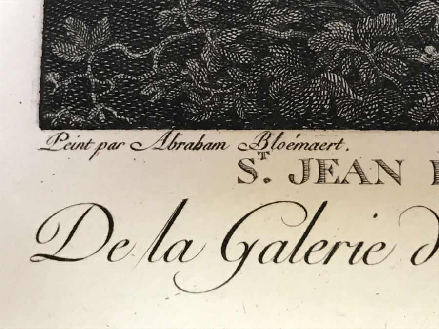 Pair Of Antique 1786 Prints Engravings: (1) Engraver H. Guttenberg, Artist Rembrant Van Ryn, Title Portrait D'Un Bourguemestre; (2) Engraver Henri Guttenberg, Artist Abraham Bloemaert, Title St Jean Prechant Dans Le Desert [Photo 25]