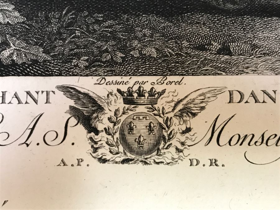 Pair Of Antique 1786 Prints Engravings: (1) Engraver H. Guttenberg, Artist Rembrant Van Ryn, Title Portrait D'Un Bourguemestre; (2) Engraver Henri Guttenberg, Artist Abraham Bloemaert, Title St Jean Prechant Dans Le Desert [Photo 23]