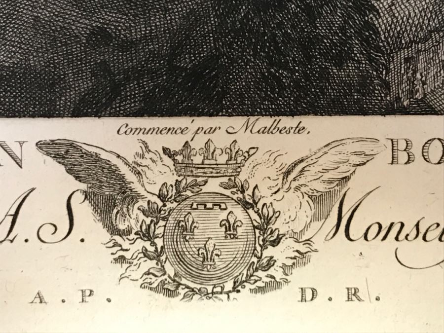 Pair Of Antique 1786 Prints Engravings: (1) Engraver H. Guttenberg, Artist Rembrant Van Ryn, Title Portrait D'Un Bourguemestre; (2) Engraver Henri Guttenberg, Artist Abraham Bloemaert, Title St Jean Prechant Dans Le Desert [Photo 8]