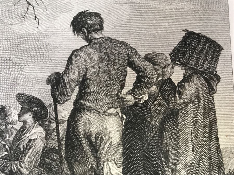 Pair Of Antique 1786 Prints Engravings: (1) Engraver H. Guttenberg, Artist Rembrant Van Ryn, Title Portrait D'Un Bourguemestre; (2) Engraver Henri Guttenberg, Artist Abraham Bloemaert, Title St Jean Prechant Dans Le Desert [Photo 21]