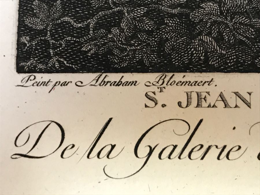 Pair Of Antique 1786 Prints Engravings: (1) Engraver H. Guttenberg, Artist Rembrant Van Ryn, Title Portrait D'Un Bourguemestre; (2) Engraver Henri Guttenberg, Artist Abraham Bloemaert, Title St Jean Prechant Dans Le Desert [Photo 24]