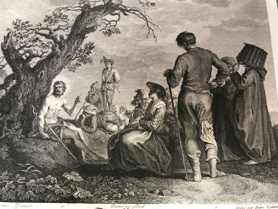 Pair Of Antique 1786 Prints Engravings: (1) Engraver H. Guttenberg, Artist Rembrant Van Ryn, Title Portrait D'Un Bourguemestre; (2) Engraver Henri Guttenberg, Artist Abraham Bloemaert, Title St Jean Prechant Dans Le Desert [Photo 16]