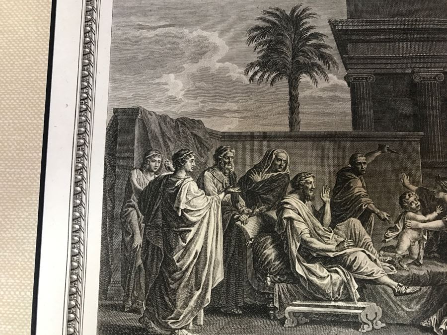 Pair Of Antique 1786 Prints Engravings: (1) Engraver J. B. Racine, Artist Sinibaldo Scorza, Title Le Marche; (2) Engraver Dambrun, Artist Nicolas Poussin, Title Moyse Marchant Sur La Couronne De Pharaon [Photo 22]