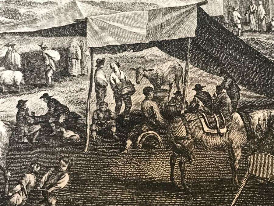 Pair Of Antique 1786 Prints Engravings: (1) Engraver J. B. Racine, Artist Sinibaldo Scorza, Title Le Marche; (2) Engraver Dambrun, Artist Nicolas Poussin, Title Moyse Marchant Sur La Couronne De Pharaon [Photo 11]