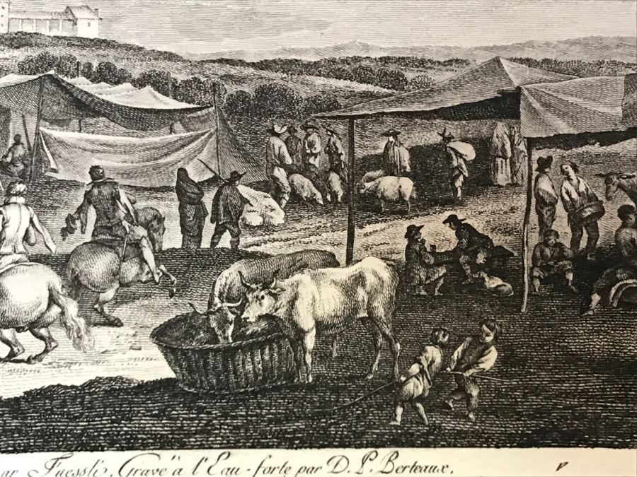 Pair Of Antique 1786 Prints Engravings: (1) Engraver J. B. Racine, Artist Sinibaldo Scorza, Title Le Marche; (2) Engraver Dambrun, Artist Nicolas Poussin, Title Moyse Marchant Sur La Couronne De Pharaon [Photo 9]