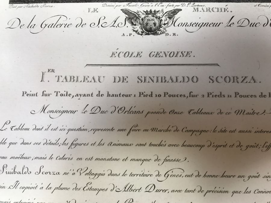 Pair Of Antique 1786 Prints Engravings: (1) Engraver J. B. Racine, Artist Sinibaldo Scorza, Title Le Marche; (2) Engraver Dambrun, Artist Nicolas Poussin, Title Moyse Marchant Sur La Couronne De Pharaon [Photo 18]