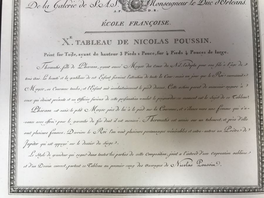 Pair Of Antique 1786 Prints Engravings: (1) Engraver J. B. Racine, Artist Sinibaldo Scorza, Title Le Marche; (2) Engraver Dambrun, Artist Nicolas Poussin, Title Moyse Marchant Sur La Couronne De Pharaon [Photo 34]