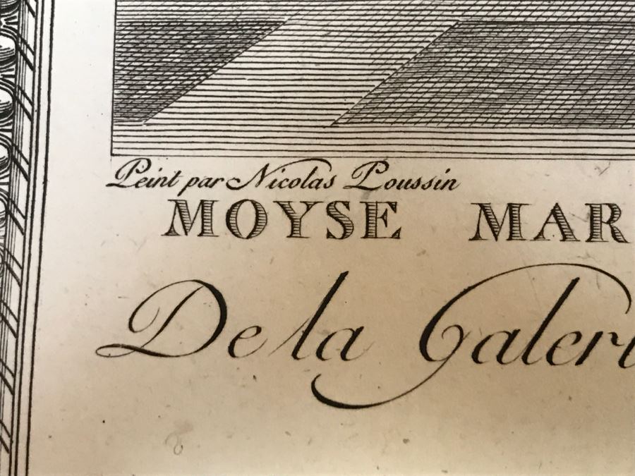 Pair Of Antique 1786 Prints Engravings: (1) Engraver J. B. Racine, Artist Sinibaldo Scorza, Title Le Marche; (2) Engraver Dambrun, Artist Nicolas Poussin, Title Moyse Marchant Sur La Couronne De Pharaon [Photo 33]