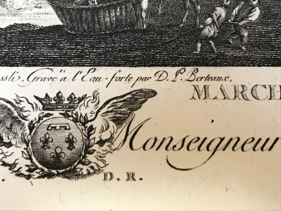 Pair Of Antique 1786 Prints Engravings: (1) Engraver J. B. Racine, Artist Sinibaldo Scorza, Title Le Marche; (2) Engraver Dambrun, Artist Nicolas Poussin, Title Moyse Marchant Sur La Couronne De Pharaon [Photo 15]