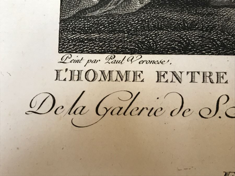 Pair Of Antique 1786 Prints Engravings: (1) Engraver Duclos, J. Aliamet, Du Roi, Artist Titien Vecelli, Title Diane Et Calisto; (2) Engraver De Launay Le Jeune, Artist Paul Veronese, Title L'Homme Entre Le Vice Et La Vertu [Photo 38]