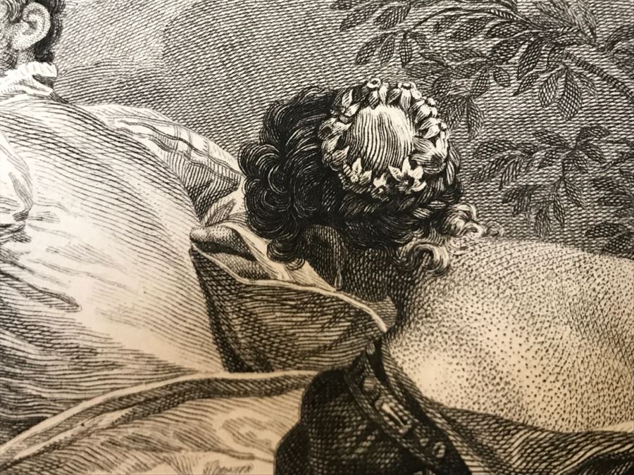 Pair Of Antique 1786 Prints Engravings: (1) Engraver Duclos, J. Aliamet, Du Roi, Artist Titien Vecelli, Title Diane Et Calisto; (2) Engraver De Launay Le Jeune, Artist Paul Veronese, Title L'Homme Entre Le Vice Et La Vertu [Photo 34]