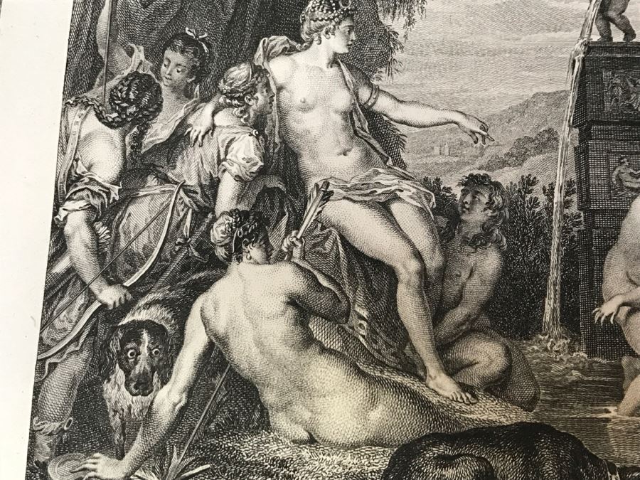 Pair Of Antique 1786 Prints Engravings: (1) Engraver Duclos, J. Aliamet, Du Roi, Artist Titien Vecelli, Title Diane Et Calisto; (2) Engraver De Launay Le Jeune, Artist Paul Veronese, Title L'Homme Entre Le Vice Et La Vertu [Photo 12]
