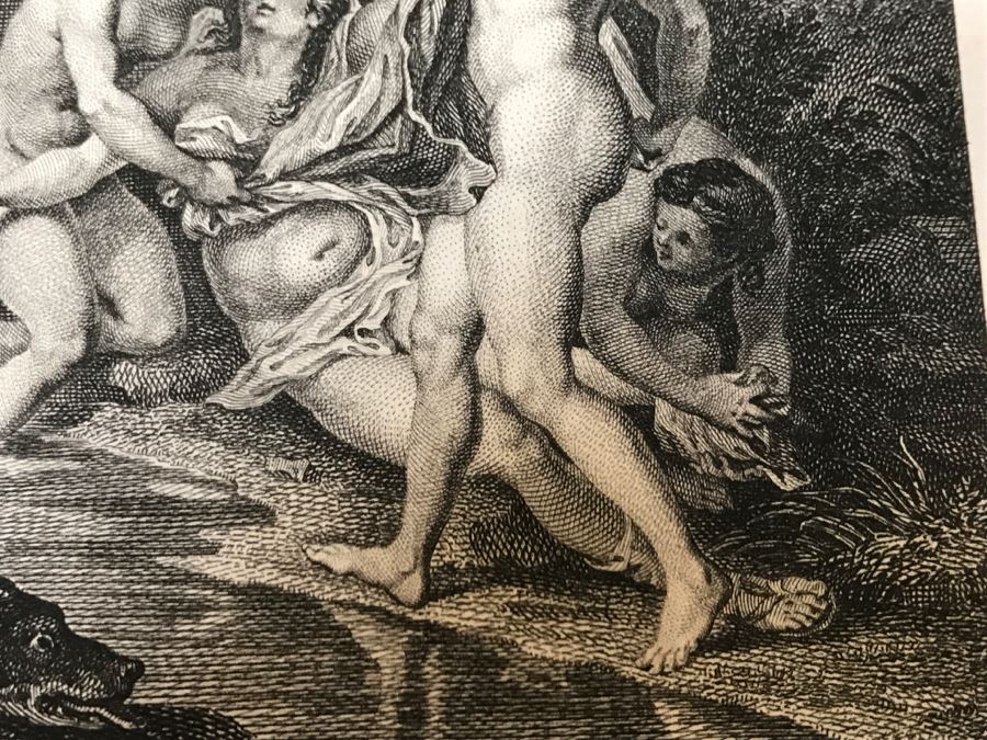Pair Of Antique 1786 Prints Engravings: (1) Engraver Duclos, J. Aliamet, Du Roi, Artist Titien Vecelli, Title Diane Et Calisto; (2) Engraver De Launay Le Jeune, Artist Paul Veronese, Title L'Homme Entre Le Vice Et La Vertu [Photo 10]