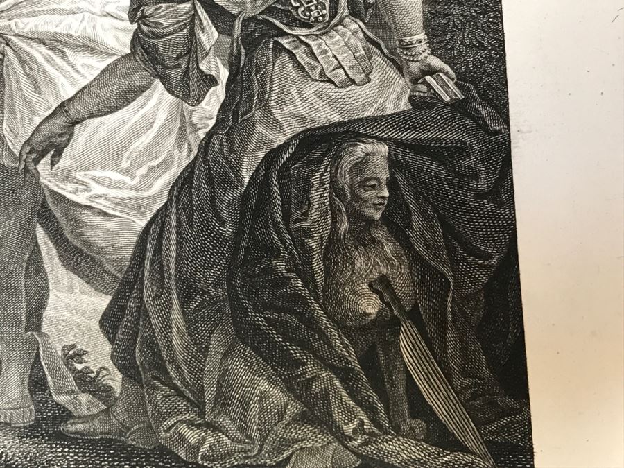 Pair Of Antique 1786 Prints Engravings: (1) Engraver Duclos, J. Aliamet, Du Roi, Artist Titien Vecelli, Title Diane Et Calisto; (2) Engraver De Launay Le Jeune, Artist Paul Veronese, Title L'Homme Entre Le Vice Et La Vertu [Photo 28]