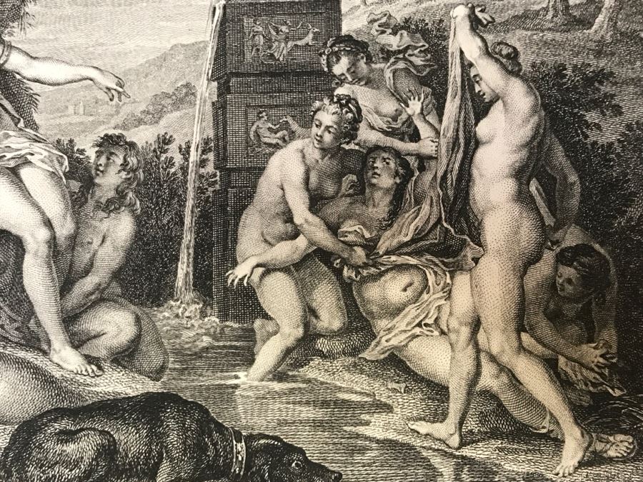 Pair Of Antique 1786 Prints Engravings: (1) Engraver Duclos, J. Aliamet, Du Roi, Artist Titien Vecelli, Title Diane Et Calisto; (2) Engraver De Launay Le Jeune, Artist Paul Veronese, Title L'Homme Entre Le Vice Et La Vertu [Photo 9]