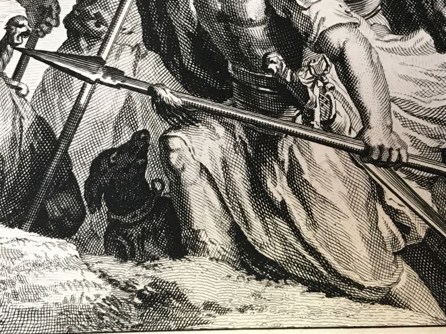 Pair Of Antique Prints Engravings: (1) Engraver Buisen, Artist Picart, Title David Sheweth Saul The Skirt Of His Robe; (2) Engraver Sluiter, Artist G. Hoet, Title David Killeth Goliath [Photo 29]