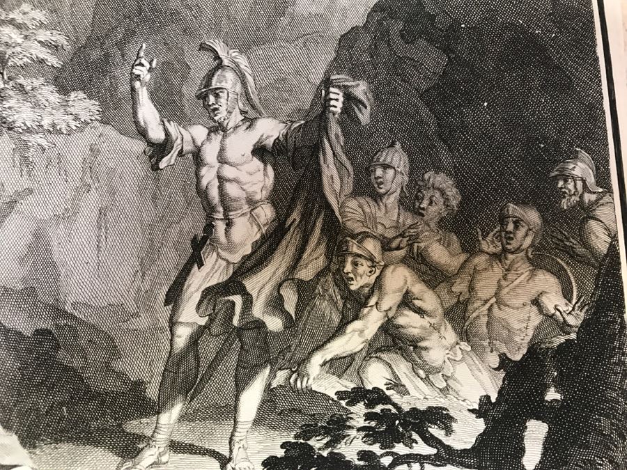 Pair Of Antique Prints Engravings: (1) Engraver Buisen, Artist Picart, Title David Sheweth Saul The Skirt Of His Robe; (2) Engraver Sluiter, Artist G. Hoet, Title David Killeth Goliath [Photo 5]