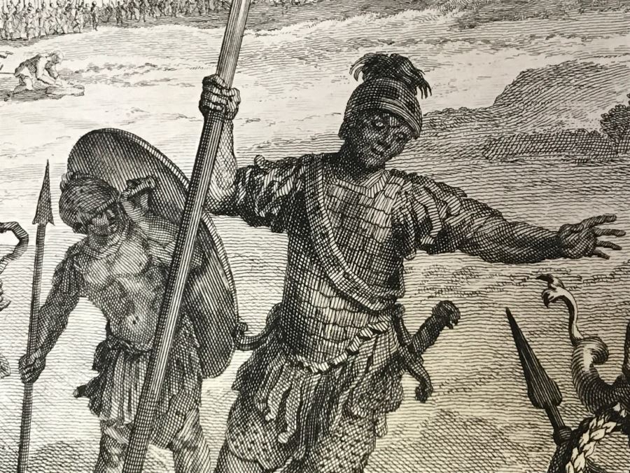 Pair Of Antique Prints Engravings: (1) Engraver Buisen, Artist Picart, Title David Sheweth Saul The Skirt Of His Robe; (2) Engraver Sluiter, Artist G. Hoet, Title David Killeth Goliath [Photo 21]