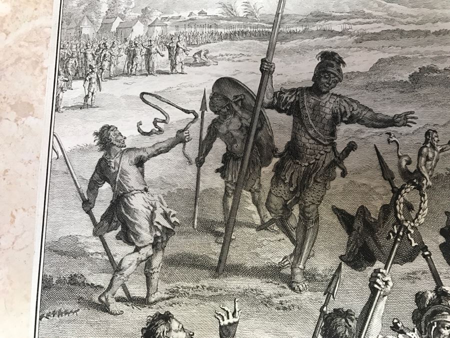 Pair Of Antique Prints Engravings: (1) Engraver Buisen, Artist Picart, Title David Sheweth Saul The Skirt Of His Robe; (2) Engraver Sluiter, Artist G. Hoet, Title David Killeth Goliath [Photo 20]