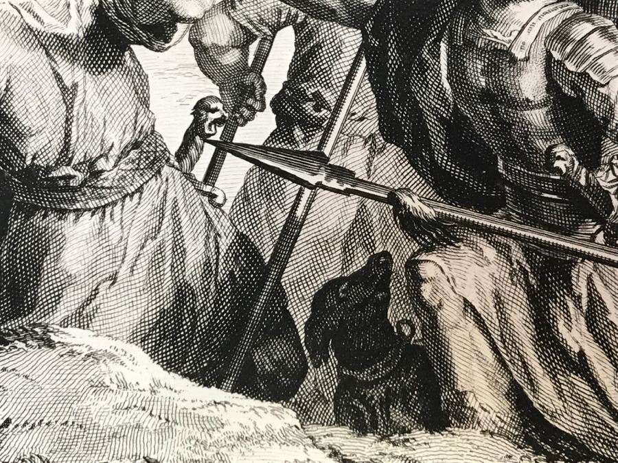 Pair Of Antique Prints Engravings: (1) Engraver Buisen, Artist Picart, Title David Sheweth Saul The Skirt Of His Robe; (2) Engraver Sluiter, Artist G. Hoet, Title David Killeth Goliath [Photo 28]