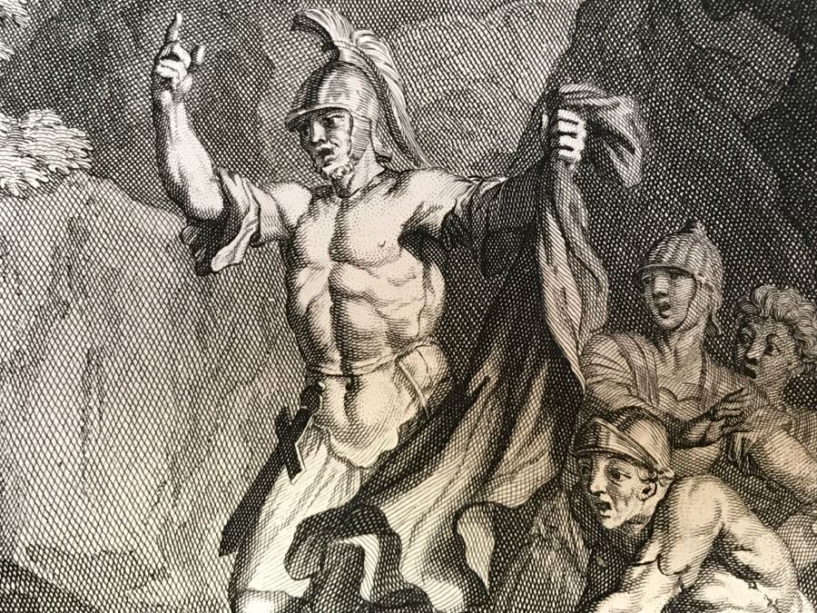 Pair Of Antique Prints Engravings: (1) Engraver Buisen, Artist Picart, Title David Sheweth Saul The Skirt Of His Robe; (2) Engraver Sluiter, Artist G. Hoet, Title David Killeth Goliath [Photo 6]