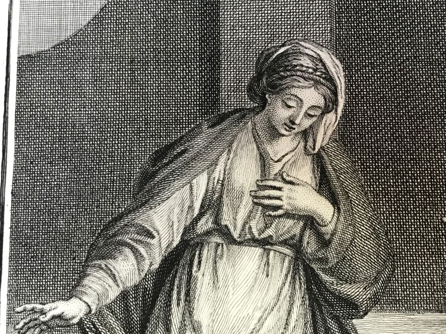 Pair Of Antique Prints Engravings: (1) Engraver Blois, Artist Picart, Title Christ Buried; (2) Engraver Surugue, Artist Picart, Title The Annunciation Of The Virgin Mary [Photo 23]