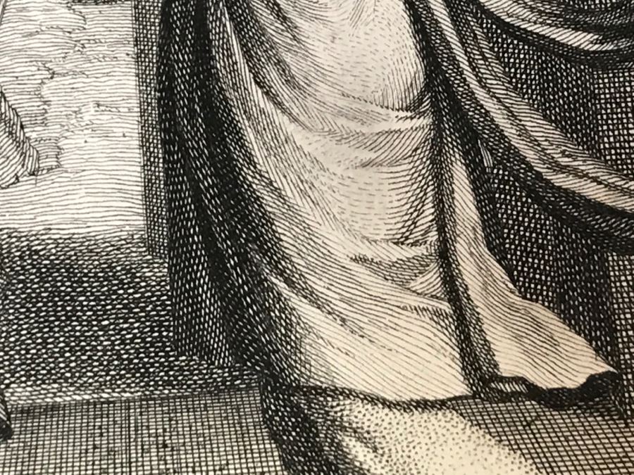 Pair Of Antique Prints Engravings: (1) Engraver Blois, Artist Picart, Title Christ Buried; (2) Engraver Surugue, Artist Picart, Title The Annunciation Of The Virgin Mary [Photo 28]