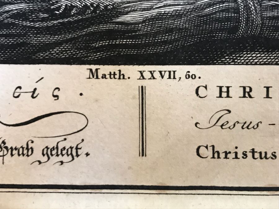 Pair Of Antique Prints Engravings: (1) Engraver Blois, Artist Picart, Title Christ Buried; (2) Engraver Surugue, Artist Picart, Title The Annunciation Of The Virgin Mary [Photo 14]