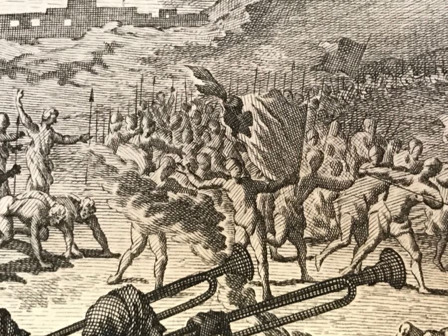 Pair Of Antique Prints Engravings: (1) Engraver B. Bernards, Artist G. Hoet, Title Five Kings Of Midian Slain By Israel; (2) Engraver A. De Blois, Artist G. Hoet, Title A Plague Inflicted On Israel Whilst Eating The Quails [Photo 10]