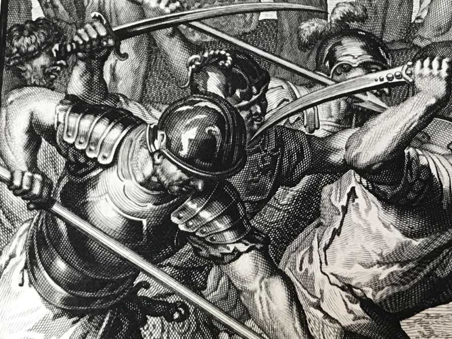 Pair Of Antique Prints Engravings: (1) Engraver B. Bernards, Artist G. Hoet, Title Five Kings Of Midian Slain By Israel; (2) Engraver A. De Blois, Artist G. Hoet, Title A Plague Inflicted On Israel Whilst Eating The Quails [Photo 28]