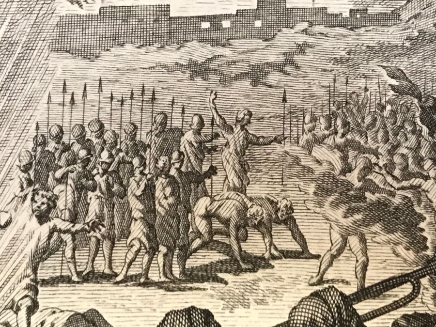 Pair Of Antique Prints Engravings: (1) Engraver B. Bernards, Artist G. Hoet, Title Five Kings Of Midian Slain By Israel; (2) Engraver A. De Blois, Artist G. Hoet, Title A Plague Inflicted On Israel Whilst Eating The Quails [Photo 9]