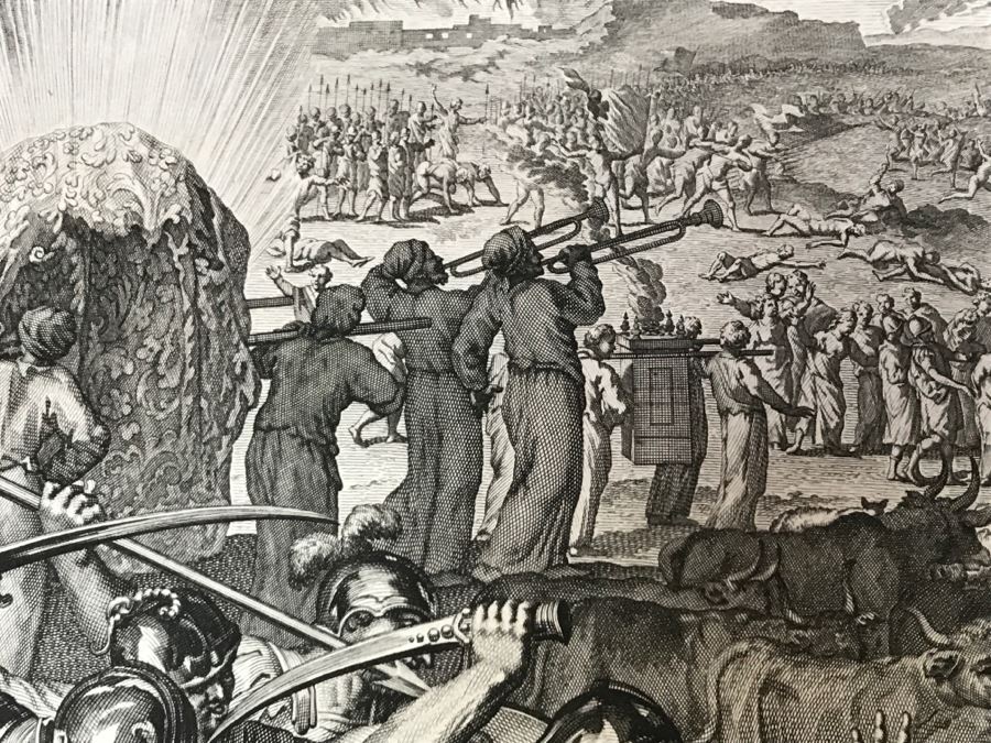 Pair Of Antique Prints Engravings: (1) Engraver B. Bernards, Artist G. Hoet, Title Five Kings Of Midian Slain By Israel; (2) Engraver A. De Blois, Artist G. Hoet, Title A Plague Inflicted On Israel Whilst Eating The Quails [Photo 18]