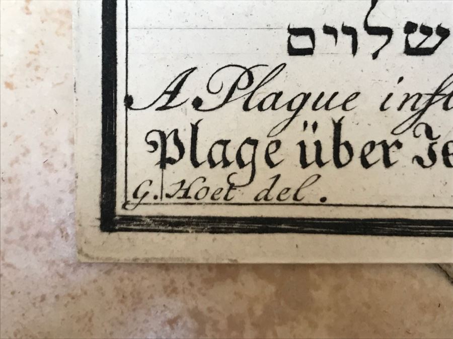 Pair Of Antique Prints Engravings: (1) Engraver B. Bernards, Artist G. Hoet, Title Five Kings Of Midian Slain By Israel; (2) Engraver A. De Blois, Artist G. Hoet, Title A Plague Inflicted On Israel Whilst Eating The Quails [Photo 60]